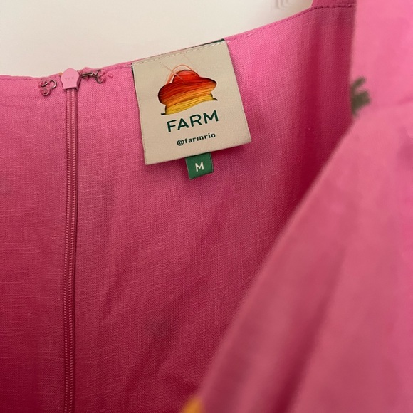 Farm Rio medium pink pineapple puff sleeve dress - Picture 4 of 5